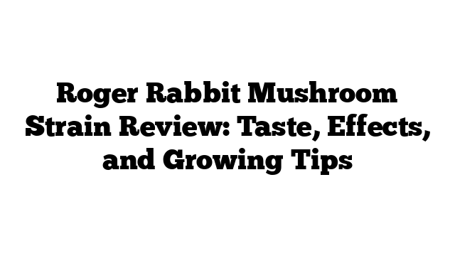 Roger Rabbit Mushroom Strain Review: Taste, Effects, and Growing Tips ...