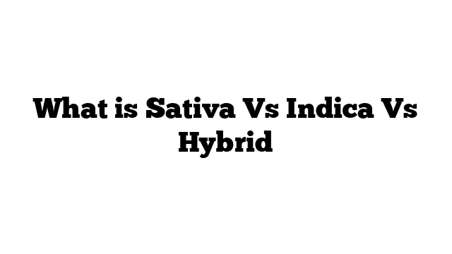 What Is The Difference Between Indica Sativa And Hybrid Vapes Indica vs Sativa vs Hybrid: Understanding the Differences – 420BB
