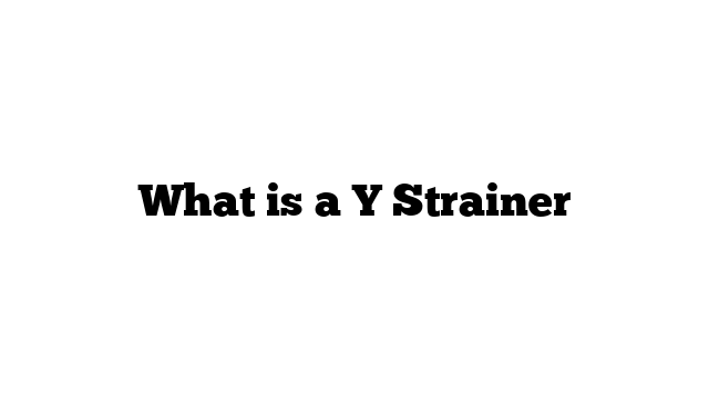 What is a Y Strainer
